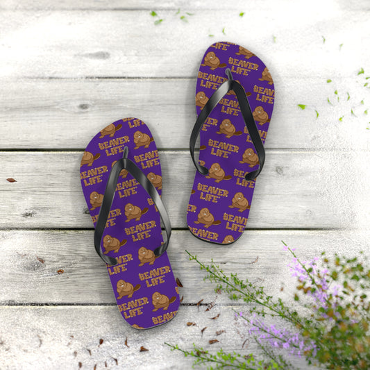 Beaver Flip Flops - Purple