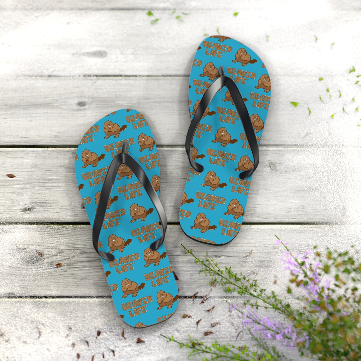 Beaver Flip Flops - Turquoise