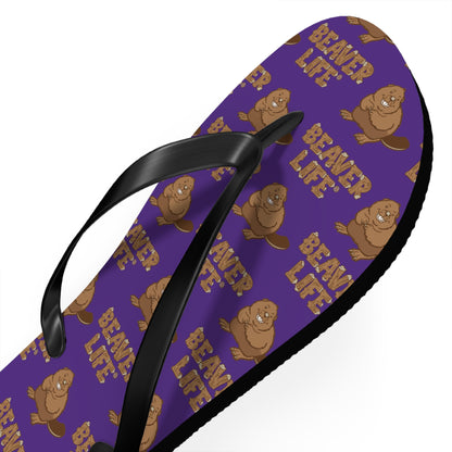 Beaver Flip Flops - Purple